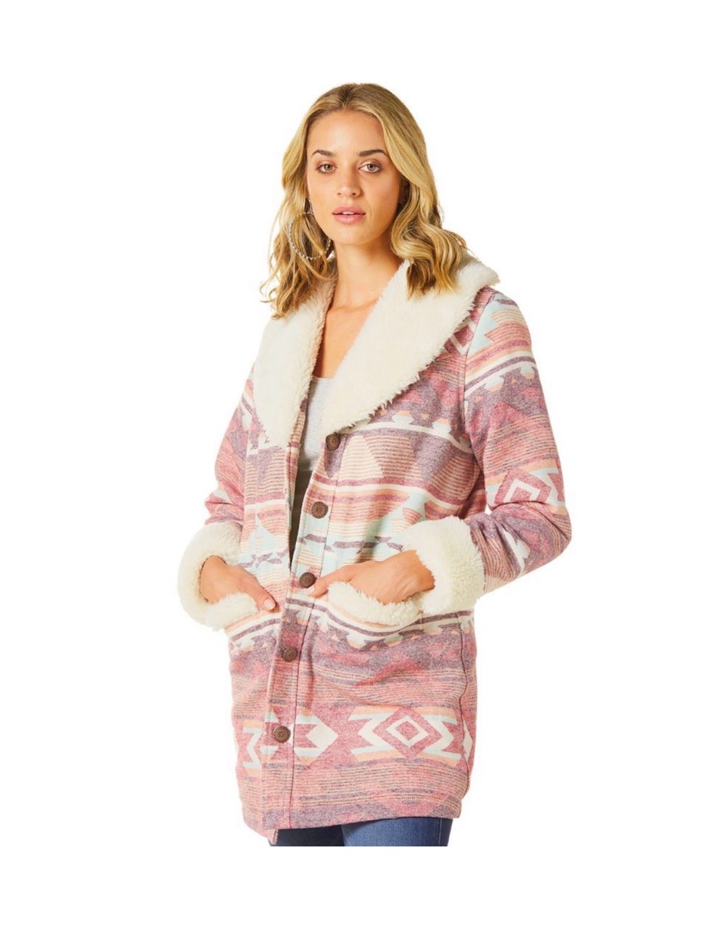 Wrangler x Lainey Wilson Pink Sherpa Jacket